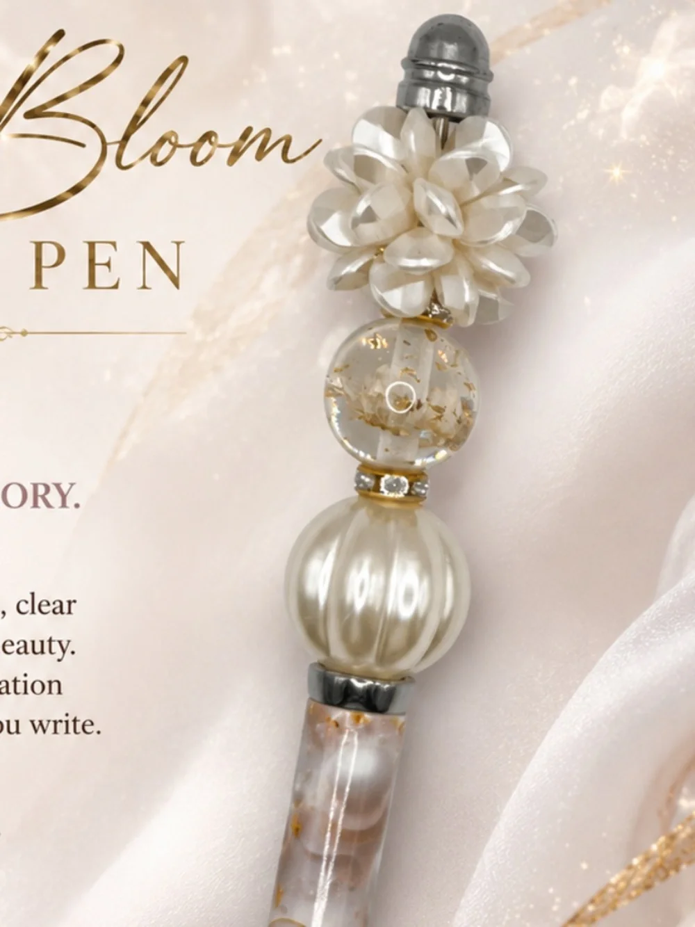 Pearl Bloom Beaded Pen